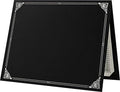 LUXPaper 9.5" x 12" Certificate Holders | Black Linen | Embossed Silver Foil by LUXPaper