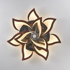modern ceiling fan with lights remote control, 32", front angle view