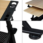 yaheetech adjustable drafting table art desk, storage drawers, view 9