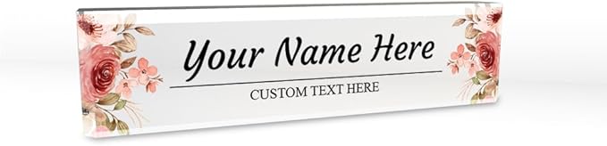 Signs ByLITA Floral Pattern Customized Nameplate | Rustic Rose Personalized by SignsByLITA