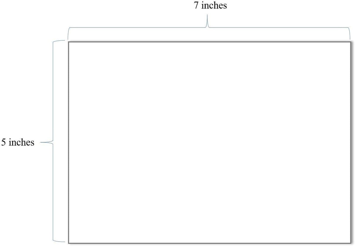 white cardstock 5" x 7" heavyweight | 80lb, side view