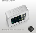 braun digital travel alarm clock with snooze, compact, side view