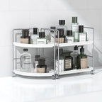 JANUS LiANG 2-Tier Corner Bathroom Countertop Organizer, Tiny Counter Corner - Image 8