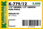 Klinch-Pak K-779/12, 1/2” Leg by 1/2" Wide Crown Heavy-Duty GalvanizedPlier - Image 2