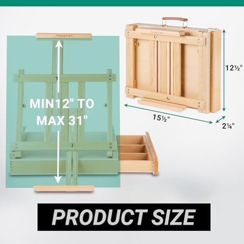 falling in art adjustable sketchbox tabletop easel with shown in use
