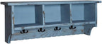 rustic cottage coat hook and bench set, white, main product view
