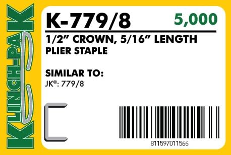 Klinch-Pak K-779/8, 5/16” Leg by 1/2" Wide Crown Heavy-Duty Galvanized Plier - Image 2
