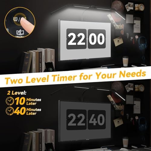 adjustable led desk lamp with clamp & remote showing dimensions