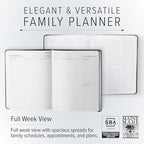 Gallery Leather Family Planner 2027 Acadia Hydrangea | for moms, Elegantly Bound Calendar Planner and Notebook with Stylish White Page Edges, 18 Months - 9x7"