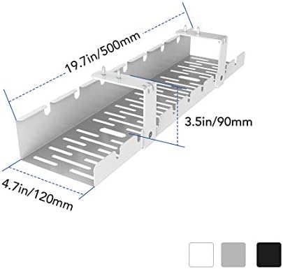 FLEXISPOT Under Desk Cable Management Tray, Metal Raceway Wires Cable Tidy Or...