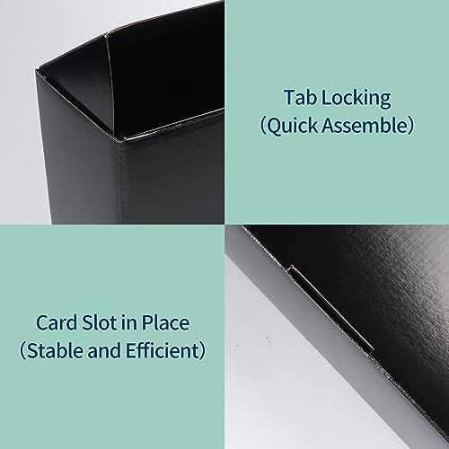 rempry 12x9x4 black shipping boxes 20 pack, large showing dimensions