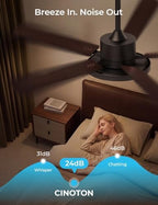 cinoton 52" smart ceiling fans with lights and, package contents