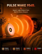 dekala sunrise alarm clock with pulse wake, 7-day, close-up detail
