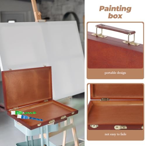villcase wooden handheld painting box 14.56x9.05x1.77 inches –, side view
