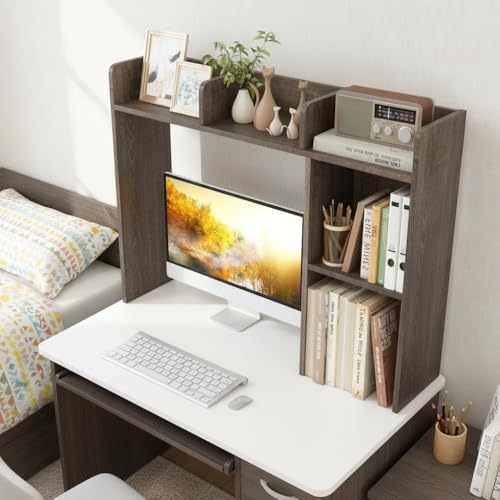 Tangkula Desktop Bookshelf, Countertop Storage Hutch with Shelves for Compute...