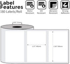 Phomemo 3 Roll 2.36"x 1.57" Thermal Sticker Label, 180 Labels/Roll | Compatible with M220,M250,M260,M200,M221 Printer,Strong Permanent Adhesive,for Customer Mailer,Address,Business Letter