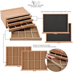 hg art concepts artist storage chest, wooden brush showing dimensions