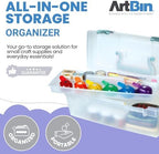 artbin 6937ag essentials lift-out tray box, portable art shown in use
