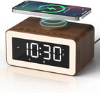 alarm clock for bedroom, wireless charging, bluetooth speaker, main product view