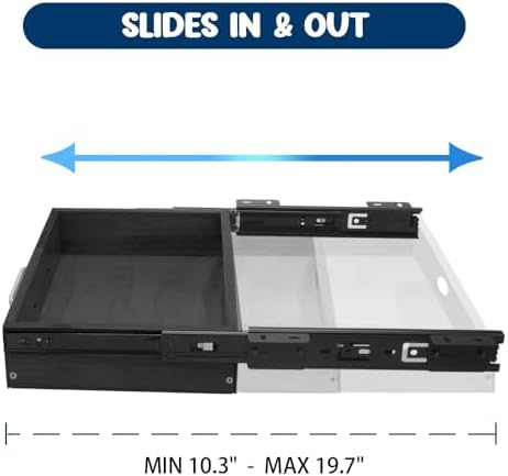Upgrade Wood Under Desk Mounted Sliding Pull-out Drawer, Ball-Bearing Slides ...