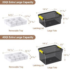 20&40qt stackable storage bins with lids trays craft shown in use