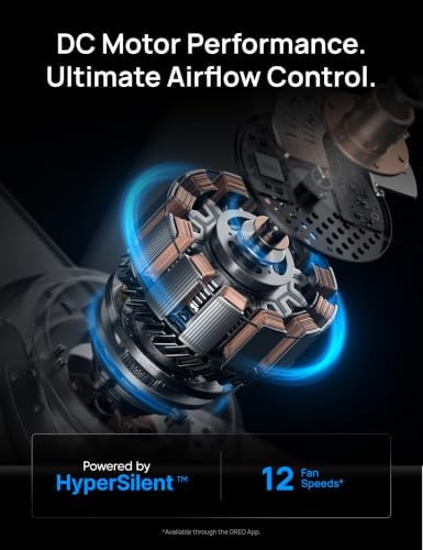 dreo smart ceiling fan with lights, 52 inch, close-up detail