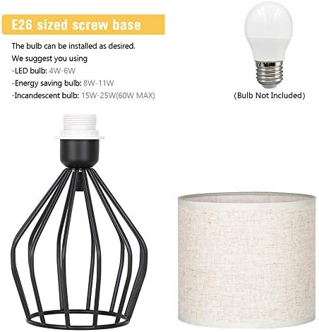 HAITRAL Black Modern Table Lamp - Minimalist Small Bedside Lamp,13.8 Inch
