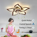 flower modern ceiling fans with lights, low profile on a desk or shelf