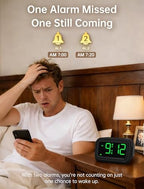 auroracalm extra loud alarm clock: 115db on-time wake-up showing dimensions
