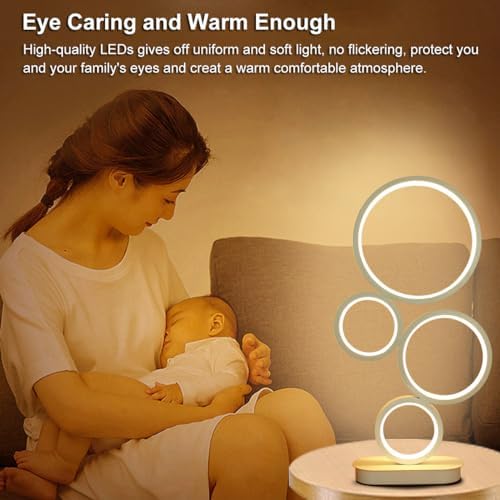 LED Table Lamp, Modern Bedside Lamps for Nightstand, 18W Dimmable LED Desk La...