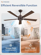 zmishibo 52 inch ceiling fan without light, brown on a desk or shelf