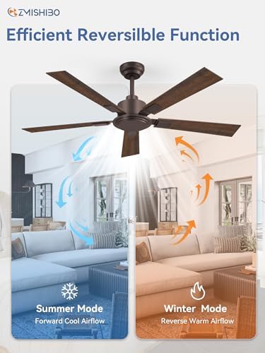zmishibo 52 inch ceiling fan without light, brown on a desk or shelf