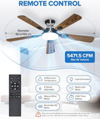 ume 52" ceiling fan with lights, remote control shown in use