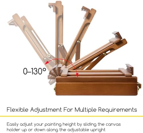 meeden portable tabletop easel for painting: artist sketchbox showing dimensions
