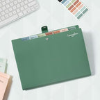 Sooez Elegant Accordion File Organizer, 8 Pocket Expanding File Folder | Portable Folders for Documents, Cute Paper Organizer with Label, for School Office College Supplies, Letter Size, Light Green