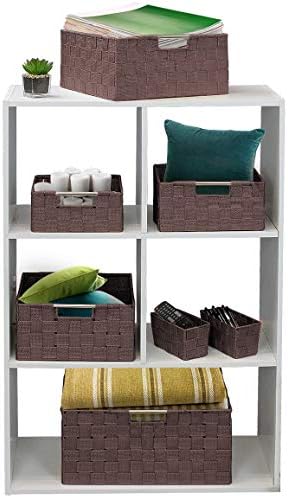 Sorbus Baskets for Organizing, 7-Piece Hand-Woven Storage Set (Chocolate)