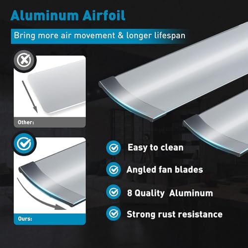 72 inch aluminum ceiling fan with lights for, side view