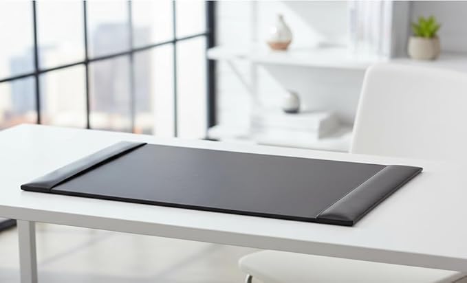 Dacasso Black 30" x 18" Desk Pad/Desk Mat/Desk Protector, Bonded Leather - Image 4
