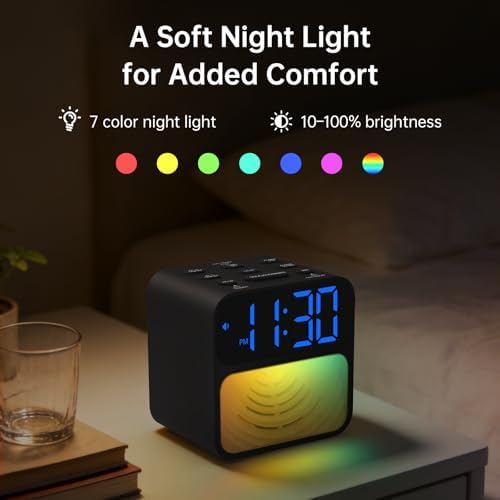 auroracalm extra loud alarm clock for heavy sleepers showing dimensions