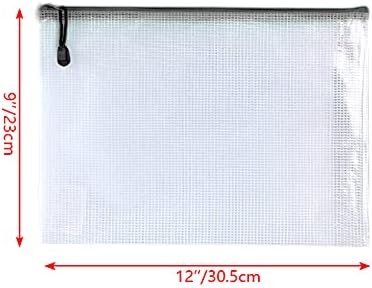 Oaimyy-18 Pcs, Large Mesh Zipper Pouch Document Folders Bag Plastic Zip File - Image 3