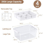 80qt stackable storage bins with lids trays craft shown in use