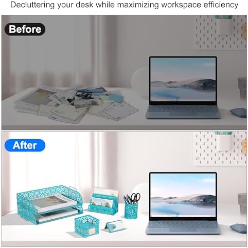 easypag desk organizers and accessories 5 pieces office showing dimensions