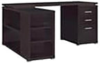 Pemberly Row L Shape Corner Storage Desk in Brown Cappuccino, Letter/Legal File - Image 6
