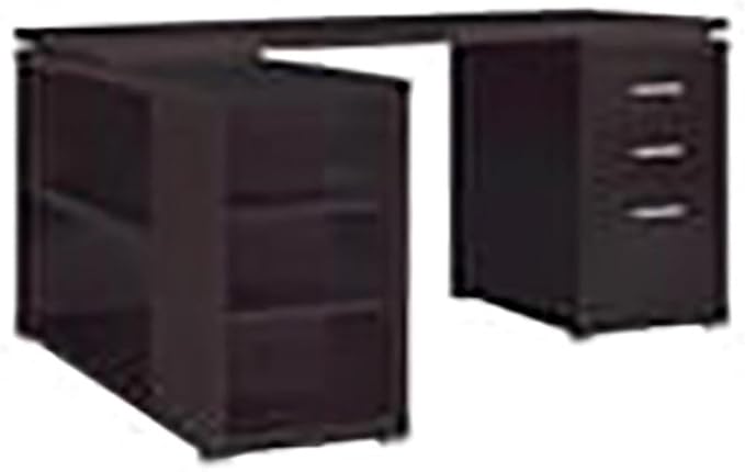 Pemberly Row L Shape Corner Storage Desk in Brown Cappuccino, Letter/Legal File - Image 6