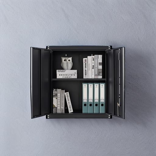 greatmeet locking metal garage wall cabinet with doors showing dimensions