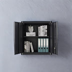 greatmeet locking metal garage wall cabinet with doors showing dimensions