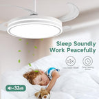retractable ceiling fans with lights and remote, 42 on a desk or shelf