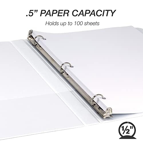 Samsill 0.5 Inch 3 Ring Binder, Made in USA, Economy Round Ring, 100 Sheet - Image 4