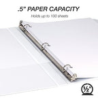 Samsill 0.5 Inch 3 Ring Binder, Made in USA, Economy Round Ring, 100 Sheet - Image 4