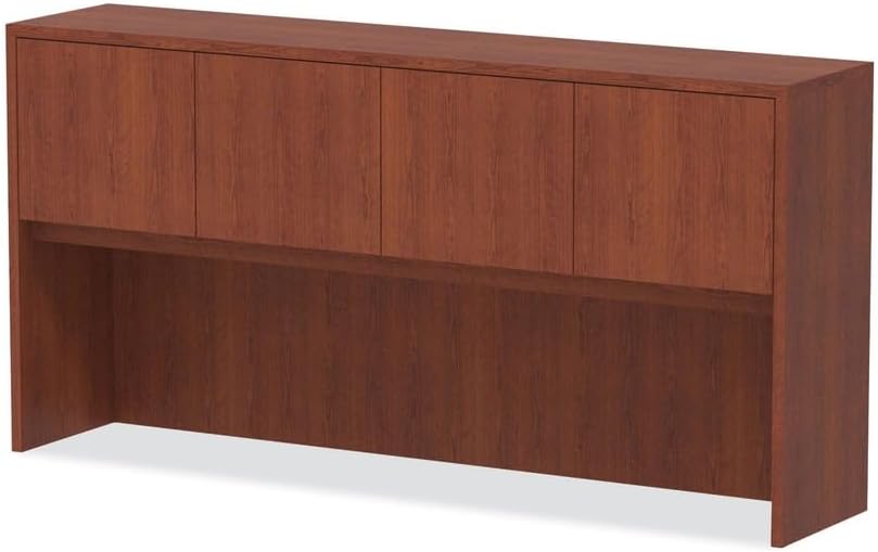 Alera alera Valencia Series Hutch with Doors, 4 compartments, 70.63w x 15d x 35.38h, Medium Cherry